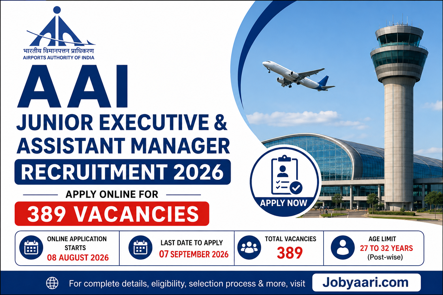 AAI Junior Executive & Assistant Manager Recruitment 2026 – 389 Vacancies