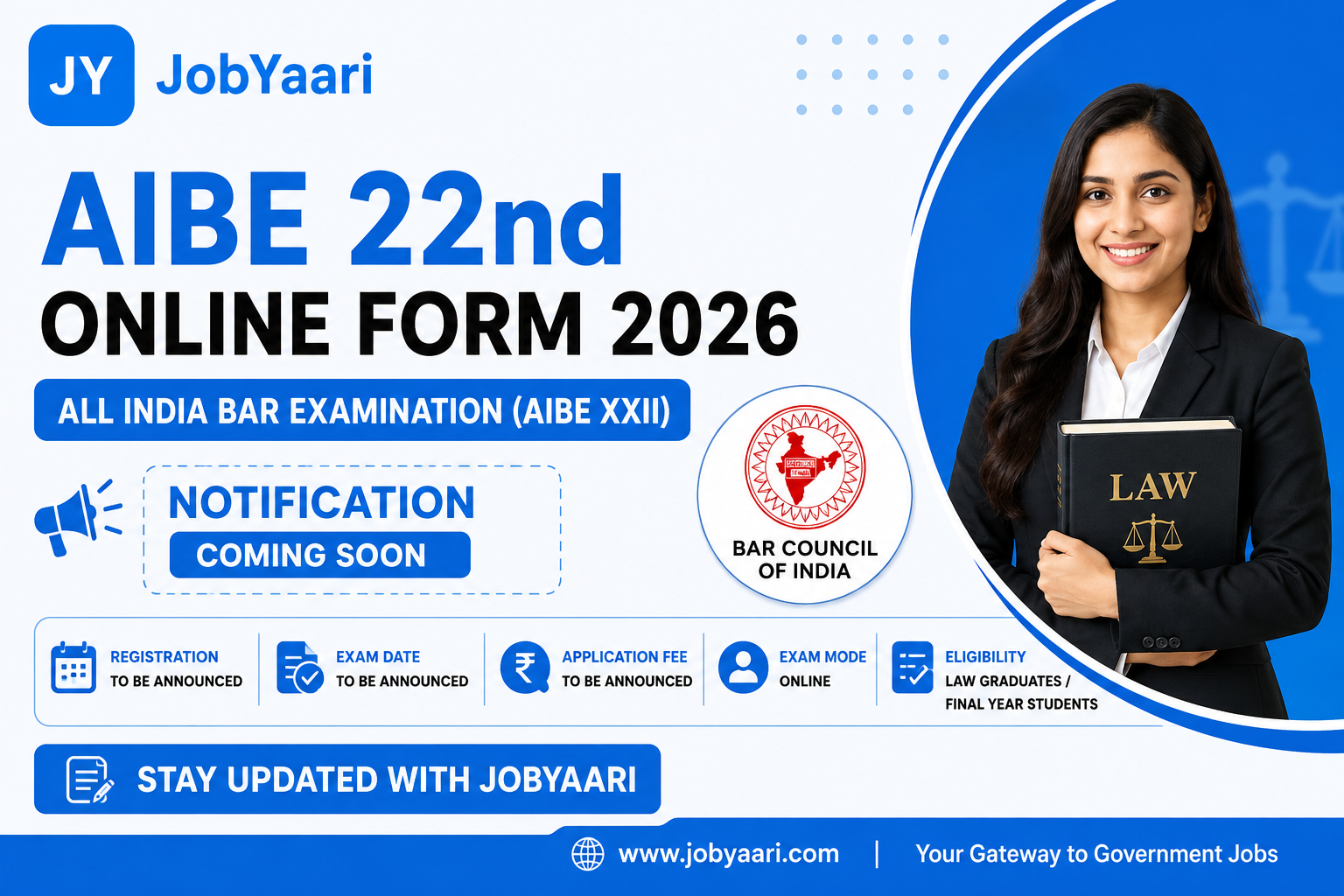 AIBE 22nd Online Form 2026: Registration Date, Eligibility, Application Fee, Exam Date & How to Appl