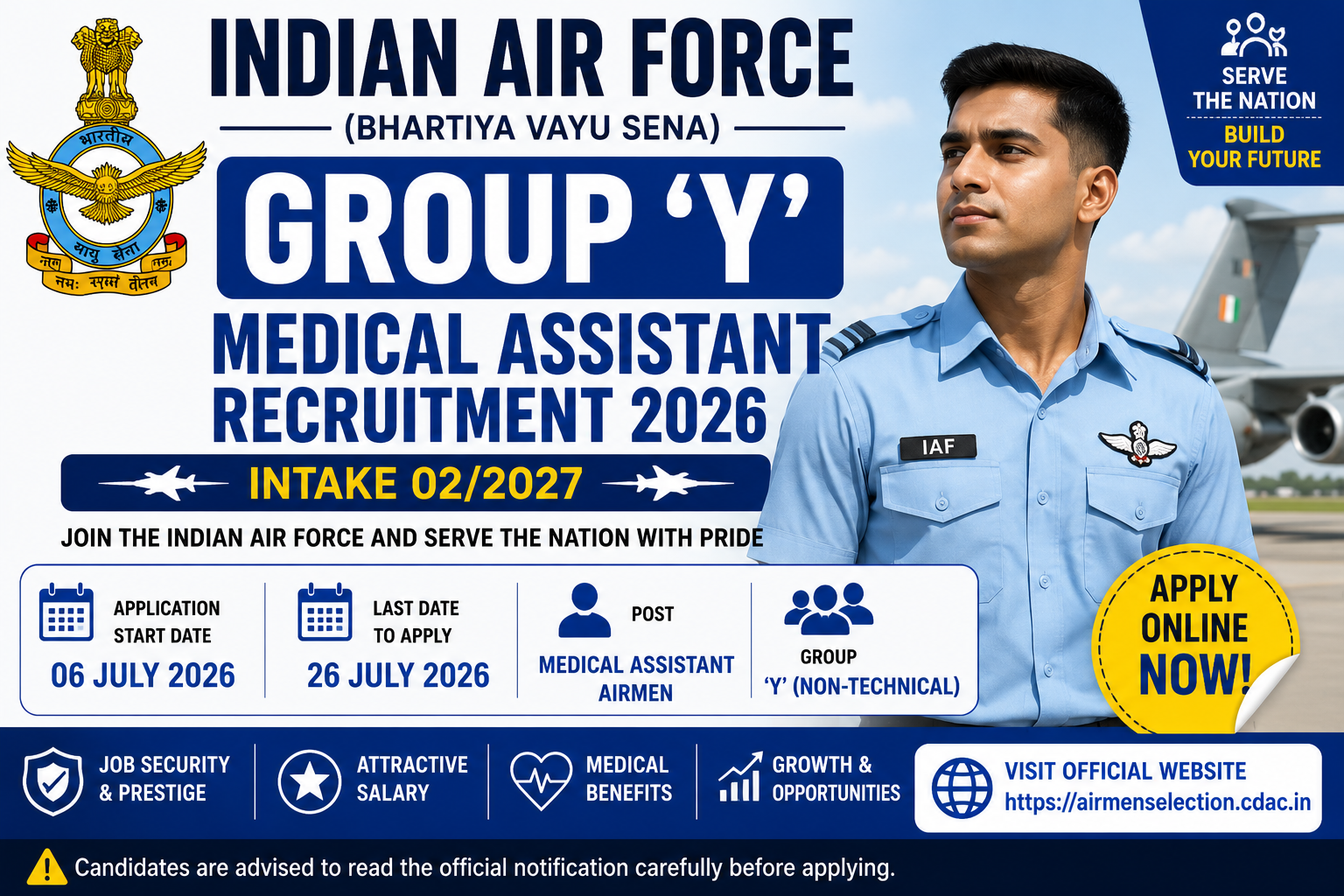 Air Force Group Y Medical Assistant Recruitment 2026 Apply Online