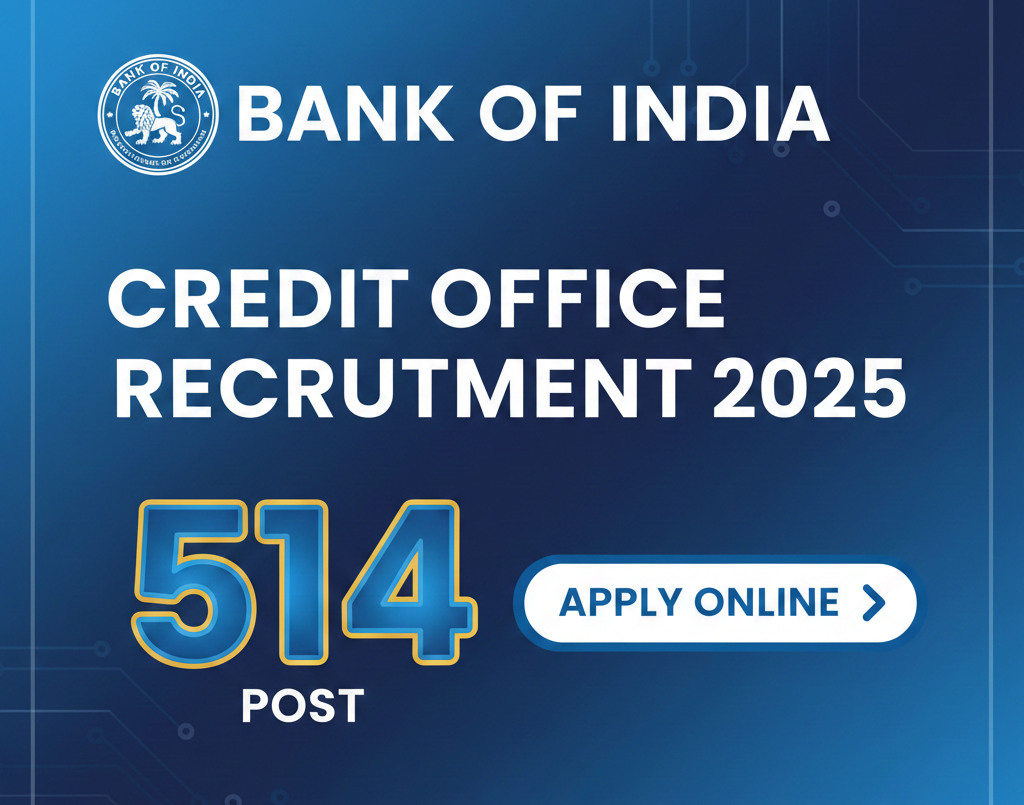 Bank of India Recruitment (Credit Officer) 2025 – Apply Online for 514 MMGS & SMGS Posts