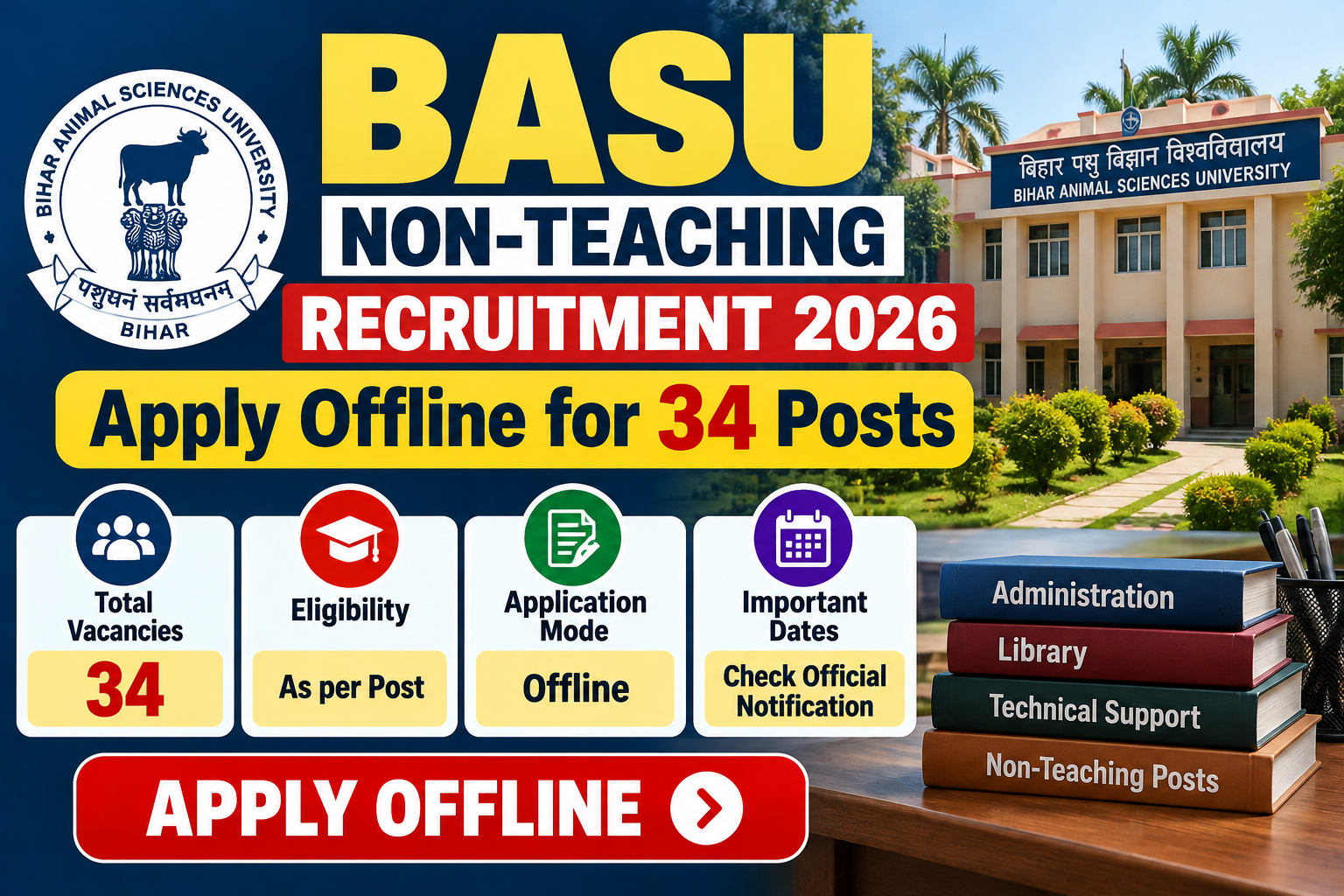BASU Non-Teaching Recruitment 2026: Apply Offline for 34 Posts, Eligibility & Dates