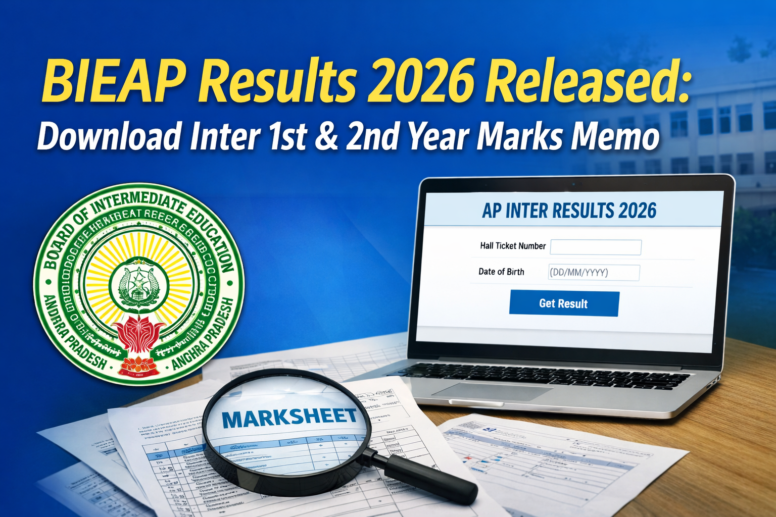 BIEAP Results 2026 Released: Download Inter 1st & 2nd Year Marks Memo