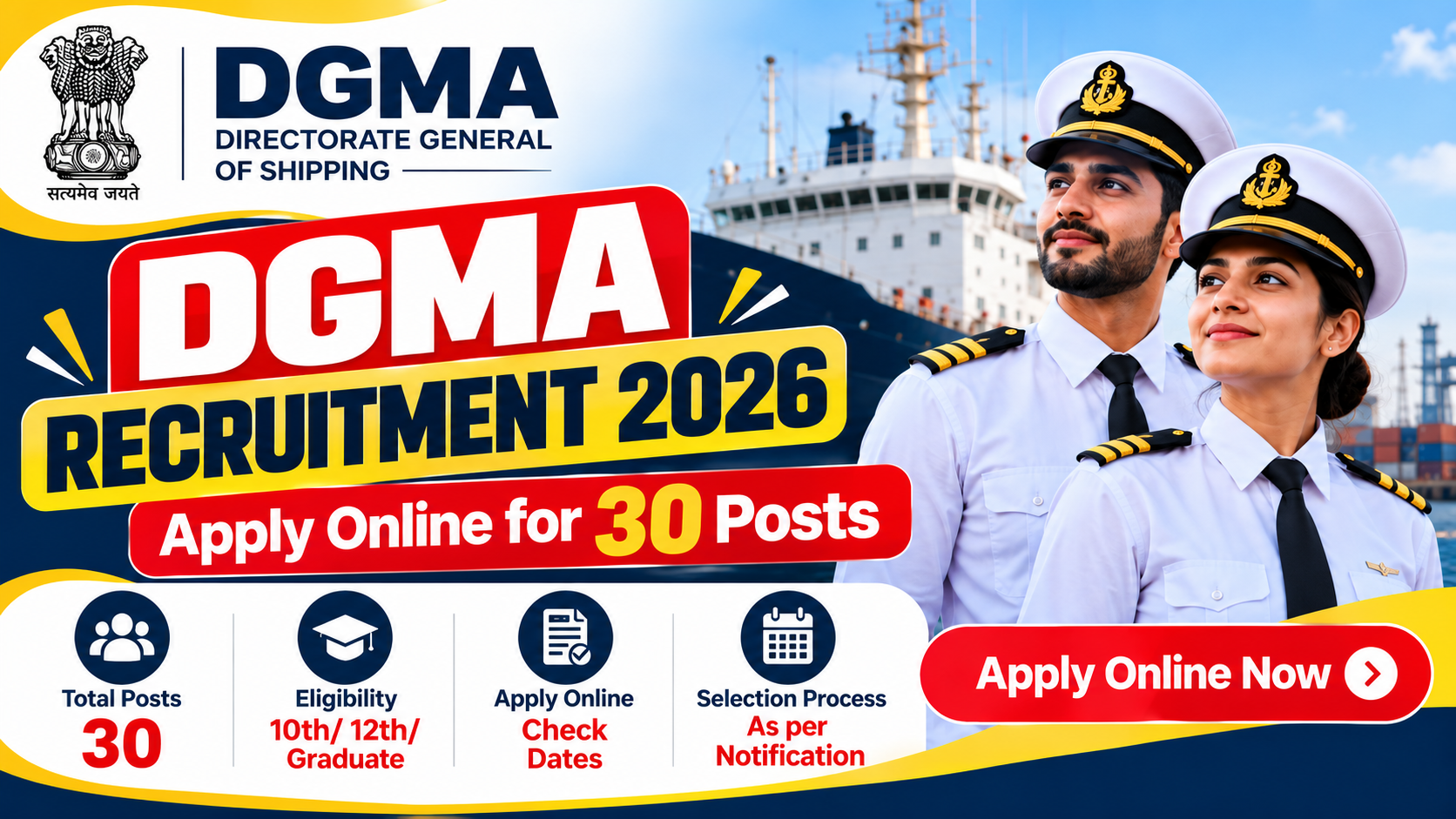 DGMA Recruitment 2026: Apply Online for 30 Posts, Eligibility & Dates