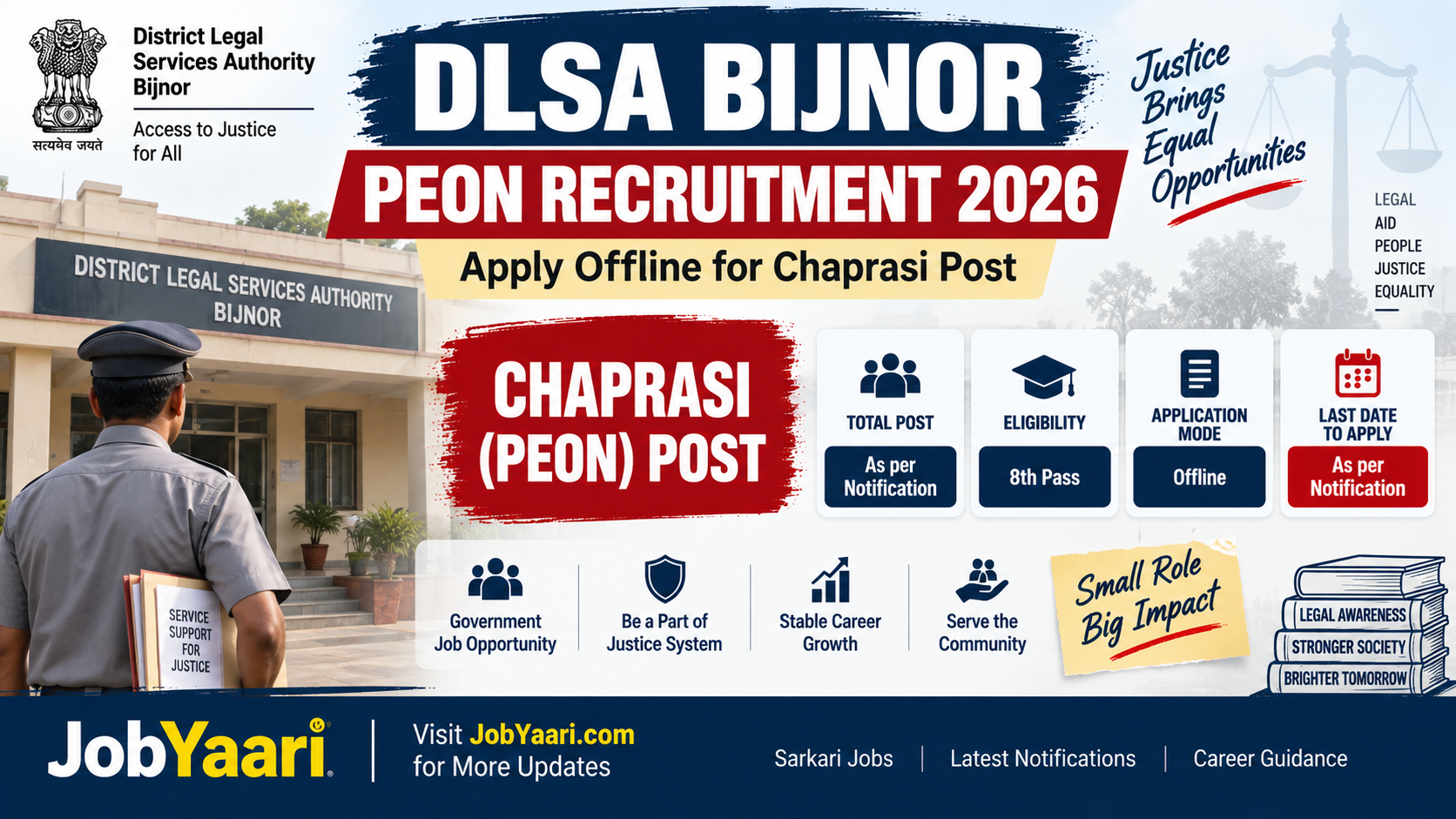 DLSA Bijnor Peon Recruitment 2026 – Apply Offline for Chaprasi Post