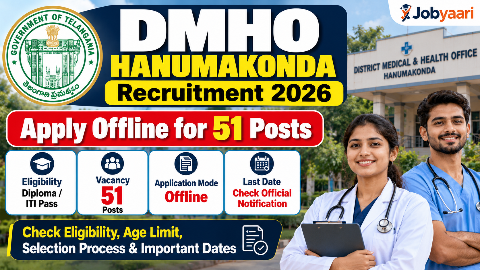 DMHO Hanumakonda Recruitment 2026: Apply Offline for 51 Posts, Eligibility & Dates