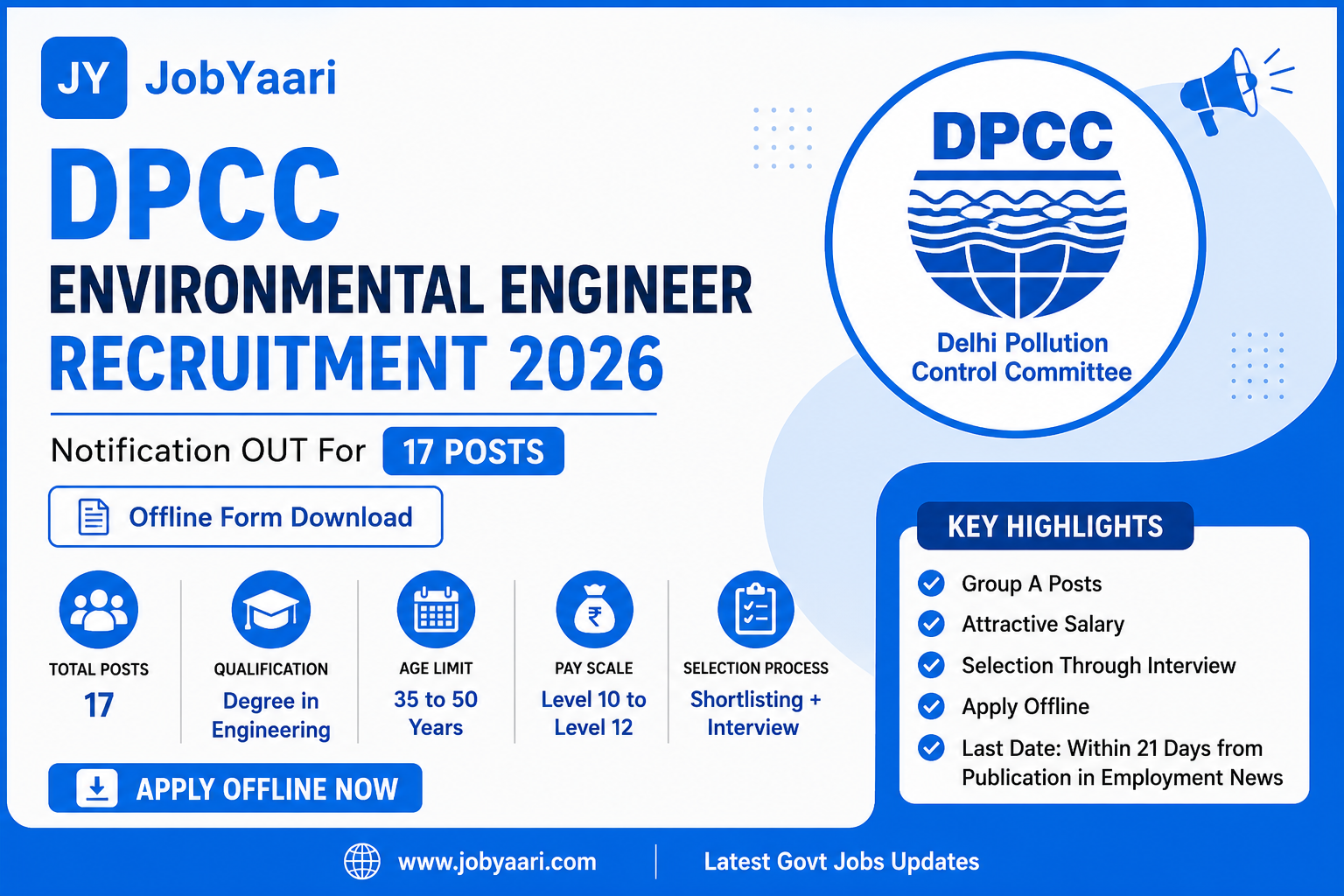 DPCC Environmental Engineer Recruitment 2026: Apply Offline for 17 Posts, Check Eligibility, Age Lim
