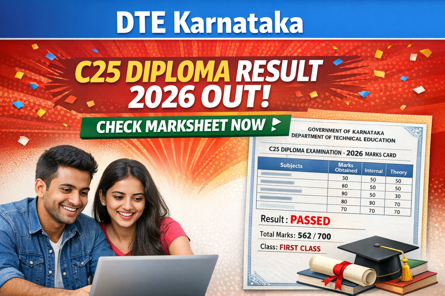 DTE Karnataka C25 Diploma Result 2026 Out: Check Marksheet Now