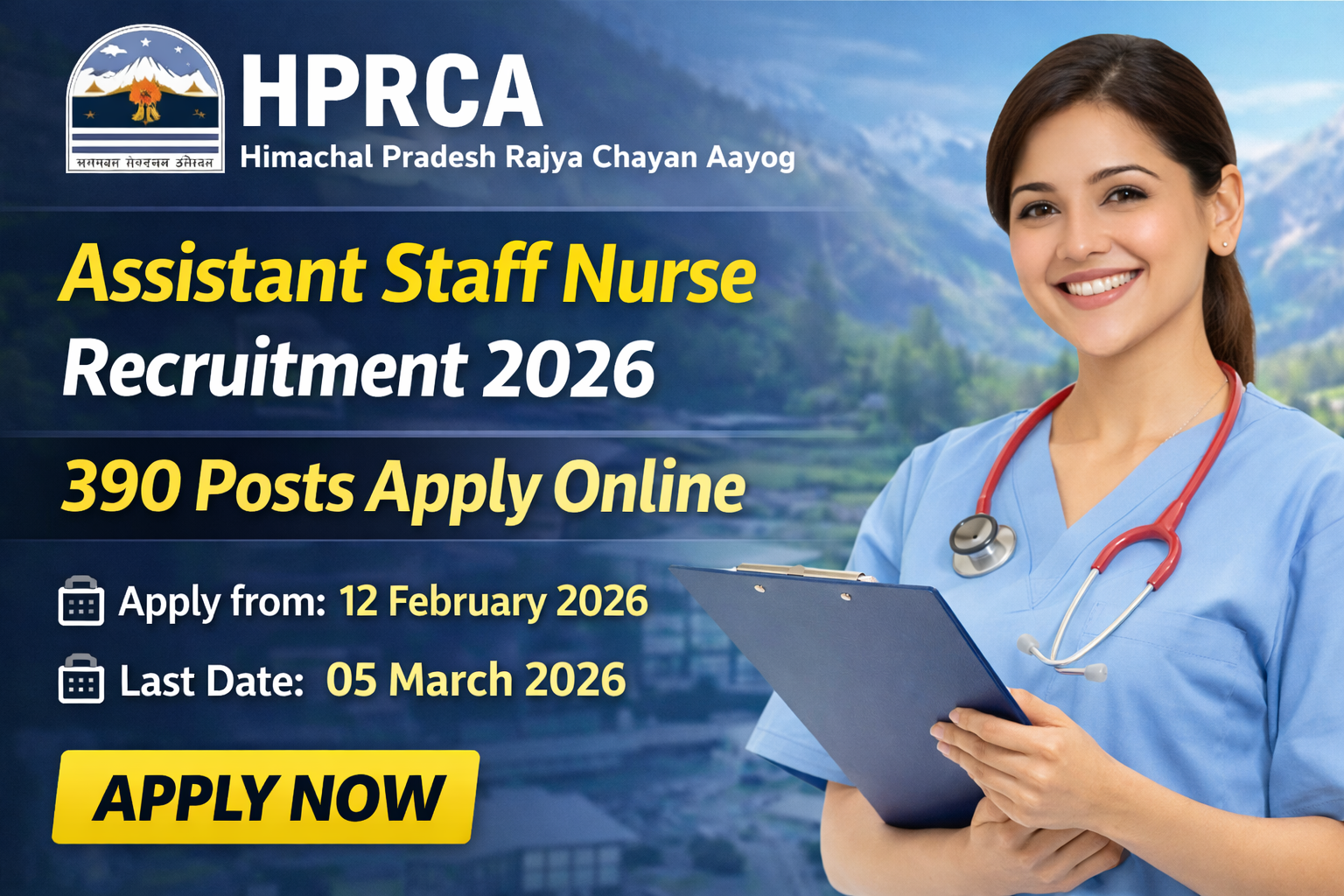 HPRCA Assistant Staff Nurse Recruitment 2026 | 390 Posts Apply Online