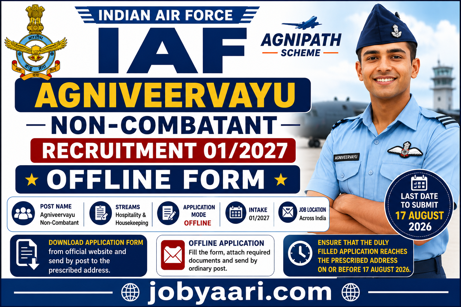 IAF Agniveervayu Non-Combatant Recruitment 01/2027 Offline Form