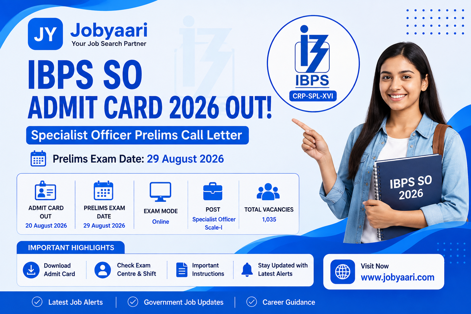 IBPS SO Admit Card 2026 OUT – Specialist Officer Prelims Call Letter Download at ibps.in