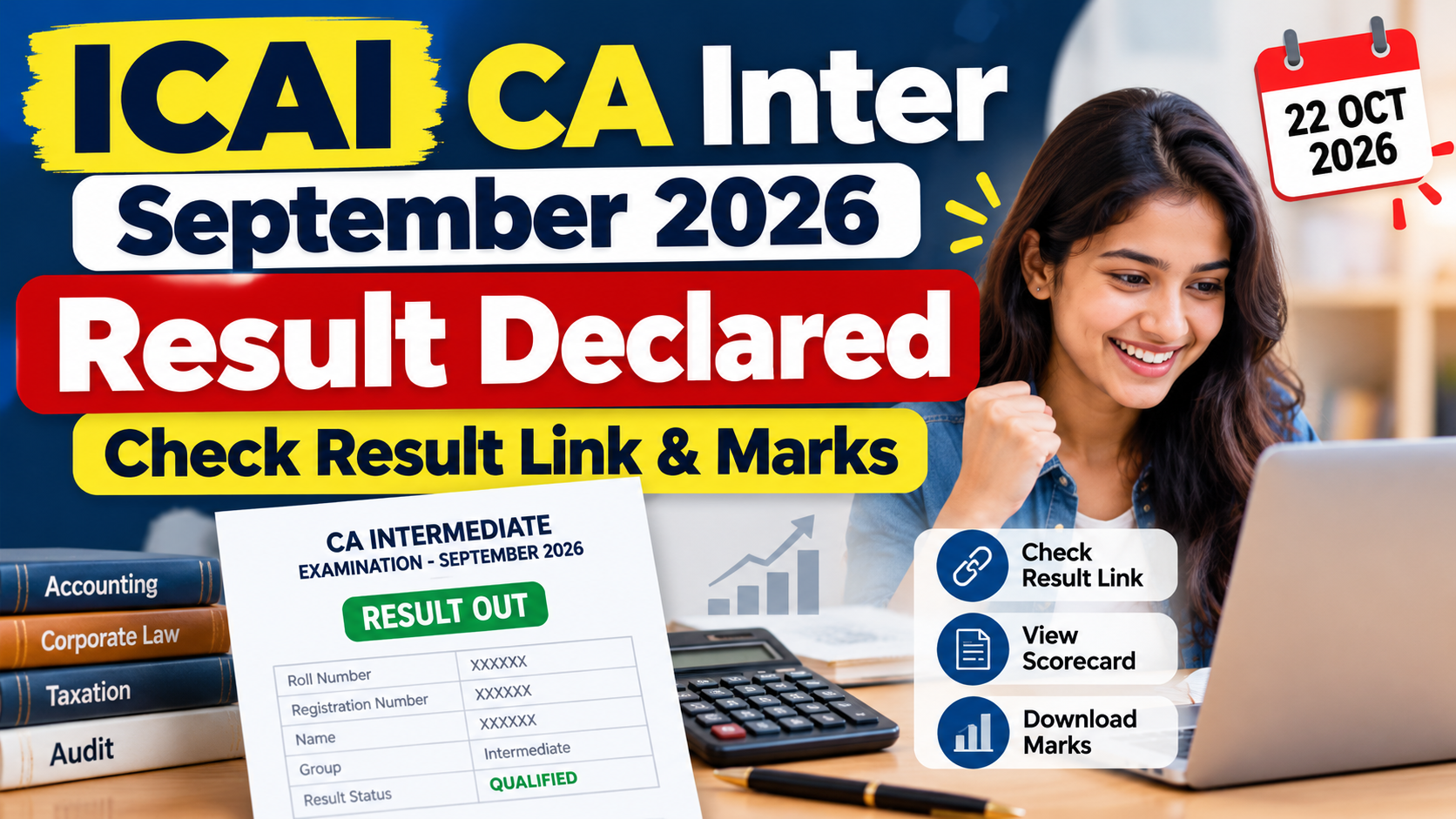 ICAI CA Intermediate September 2026 Result declared, check CA Inter result link, scorecard and marks online