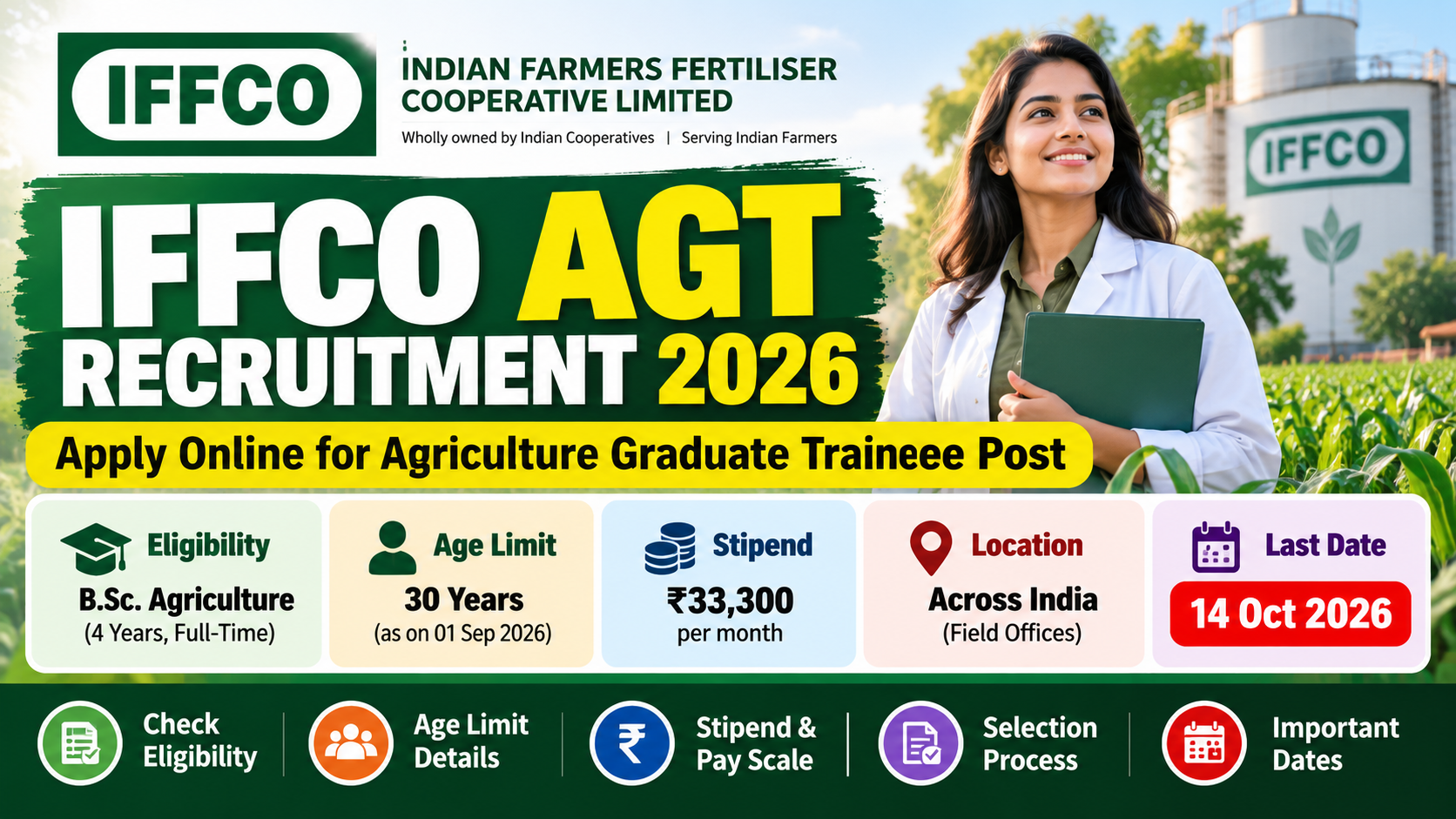 IFFCO AGT Recruitment 2026: Apply Online for Agriculture Graduate Trainee Post