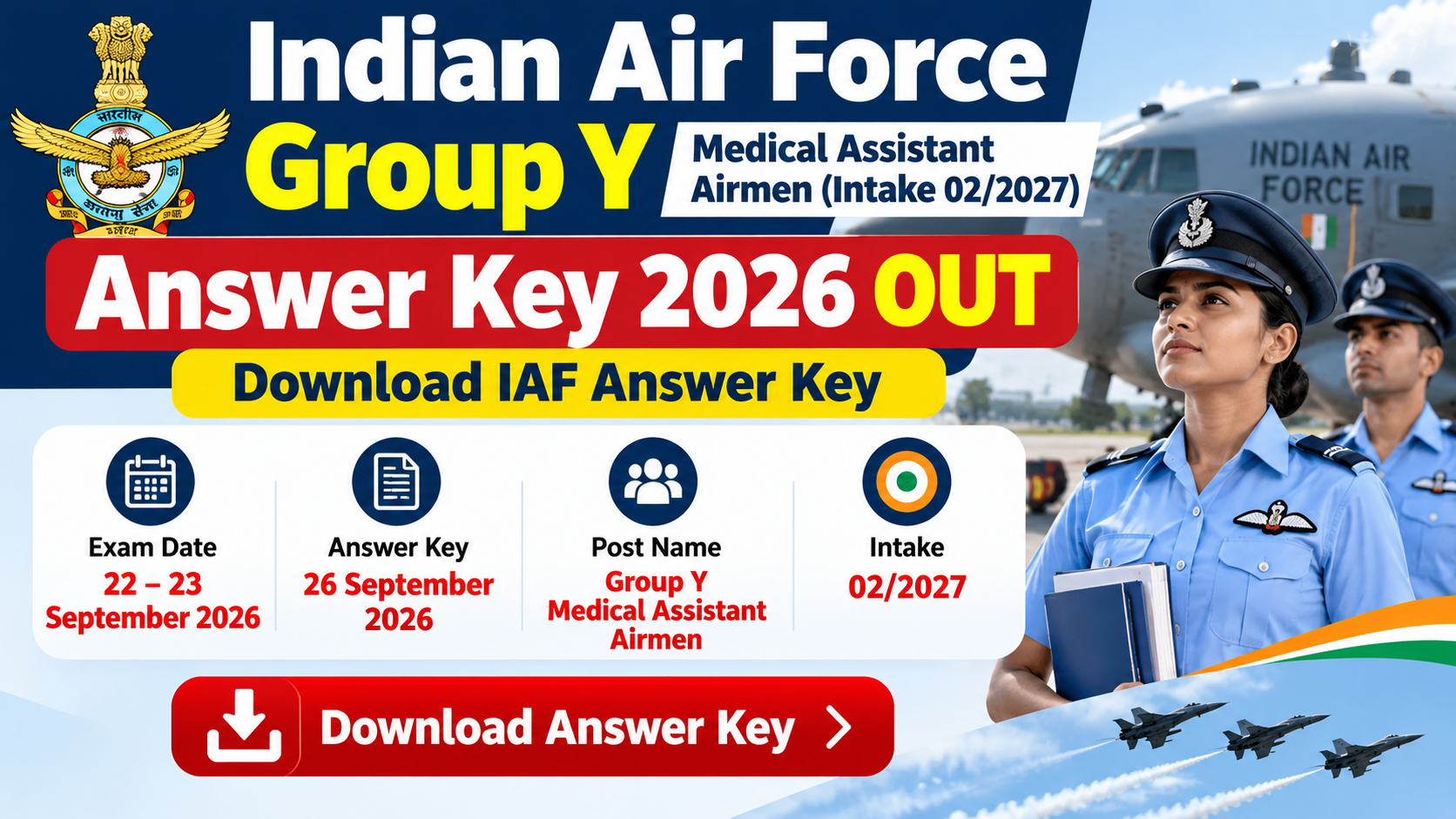 Indian Air Force Group Y Medical Assistant Airmen Intake 02/2027 ...