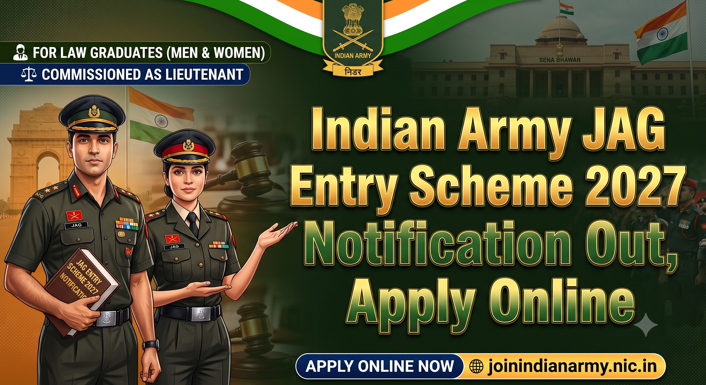 Indian Army JAG Entry Scheme 2027 Notification Out, Apply Online