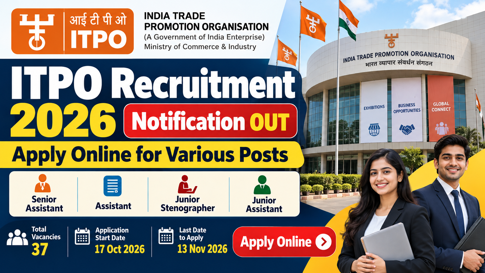 ITPO Recruitment 2026: Notification OUT, Apply Online for Various Posts