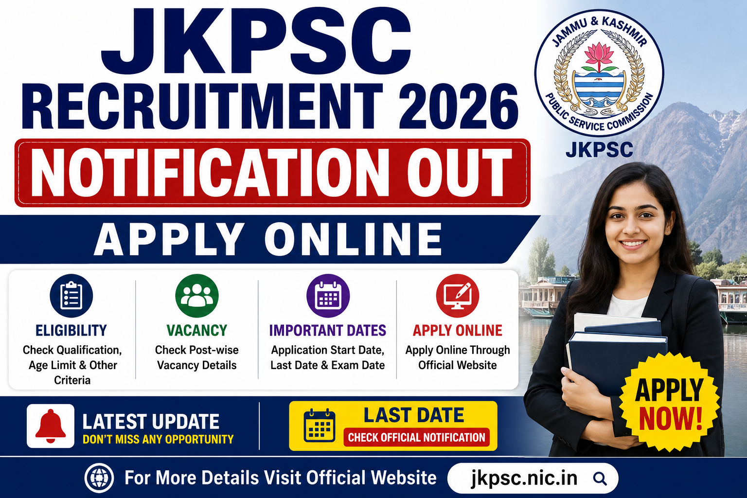 JKPSC Recruitment 2026 Notification Out: Apply Online, Eligibility, Vacancy & Last Date