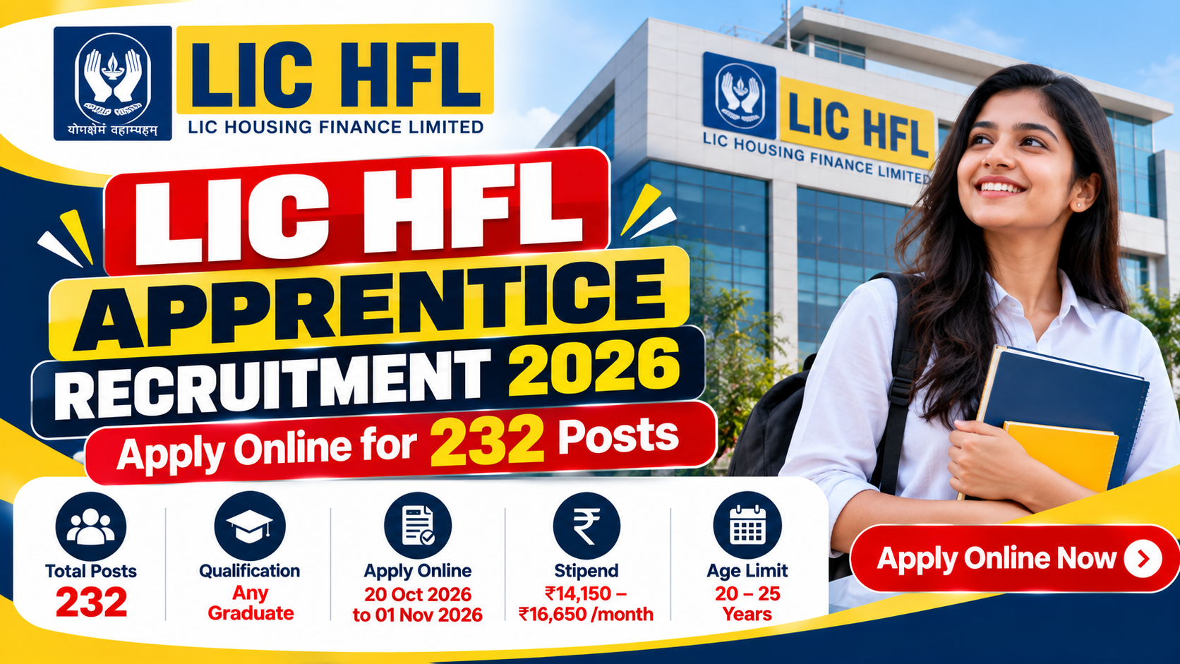 LIC HFL Apprentice Recruitment 2026: Apply Online for 232 Posts