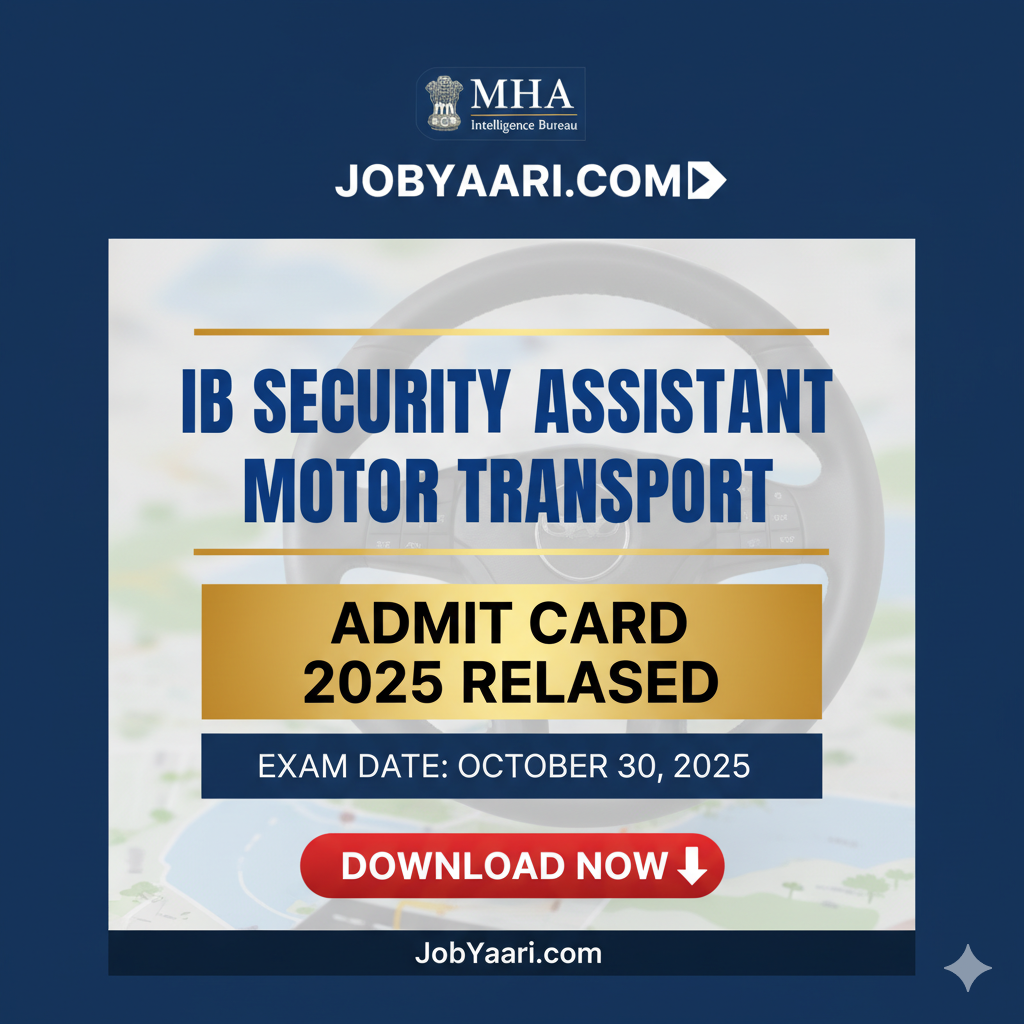 MHA IB Security Assistant Motor Transport Exam Admit Card Released Online – Download Now