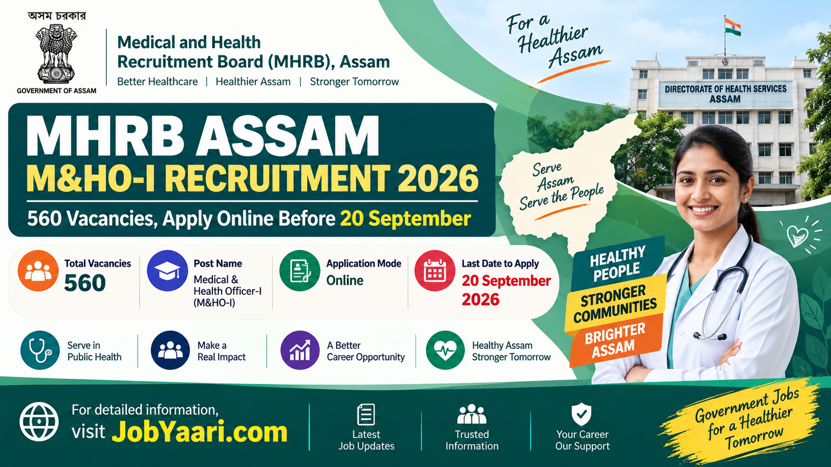 MHRB Assam M&HO-I Recruitment 2026 official notification banner