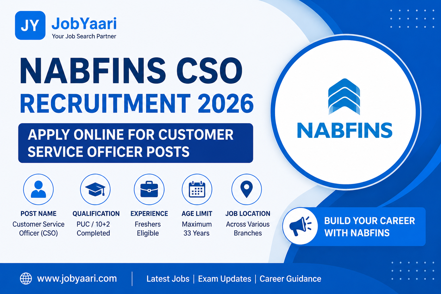 NABFINS CSO Recruitment 2026 – Customer Service Officer Vacancy, Eligibility and Apply Online