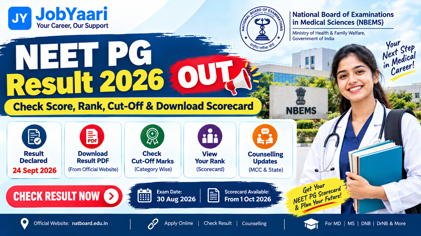 NEET PG Result 2026 Out – Check Score, Rank, Cut-Off, Scorecard Date and Counselling Updates
