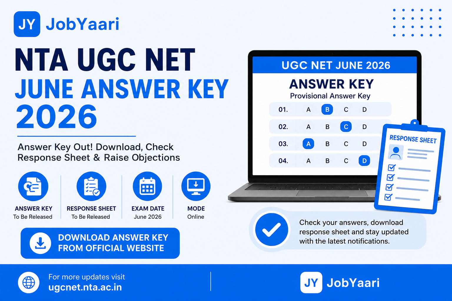 NTA UGC NET June Answer Key 2026 – Download Provisional Answer Key and Response Sheet