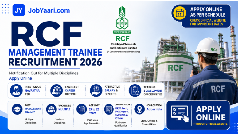 RCFL Management Trainee Recruitment 2026 Notification Out for Multiple Disciplines, Apply Online