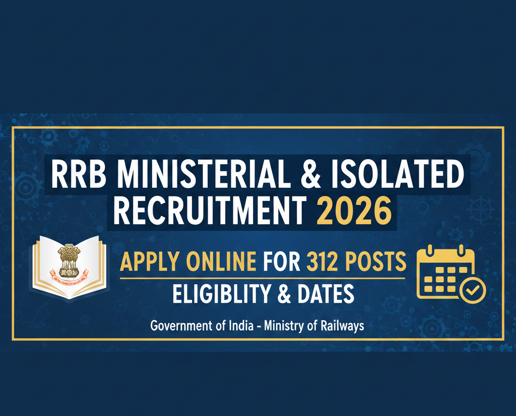 RRB Ministerial & Isolated Recruitment 2026: Apply Online for 312 Posts, Eligibility & Dates