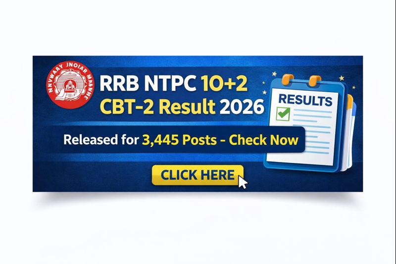 RRB NTPC 10+2 CBT-2 Result 2025 Released for 3,445 Posts – Check Now