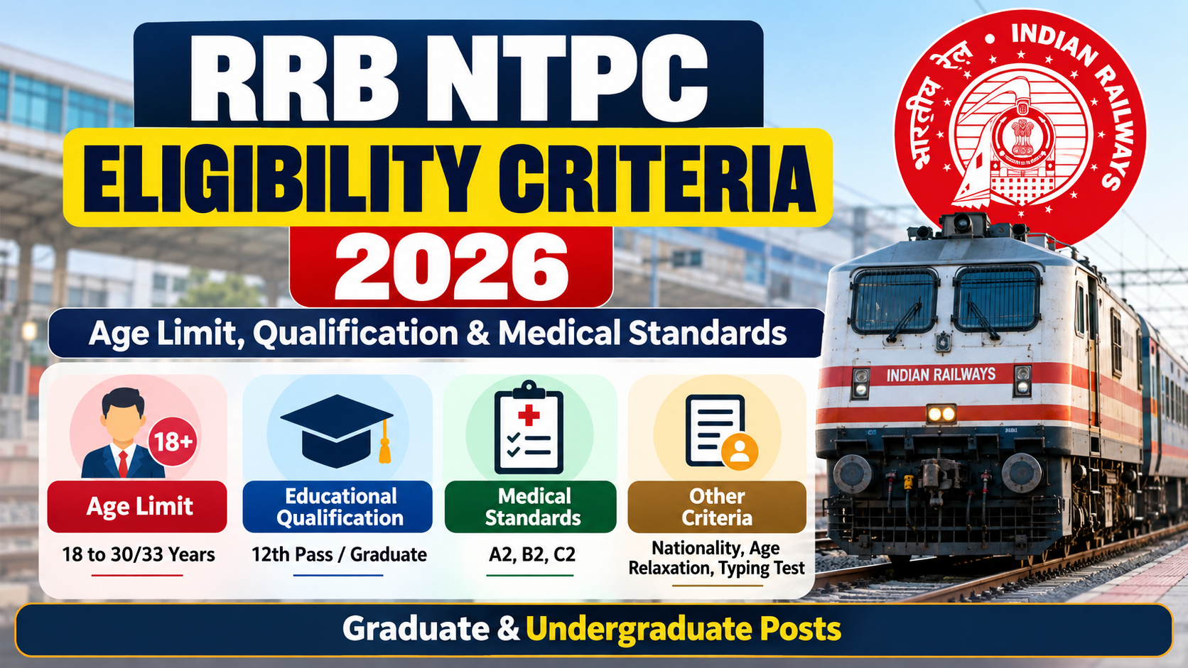 RRB NTPC Eligibility Criteria 2026: Age Limit & Qualification