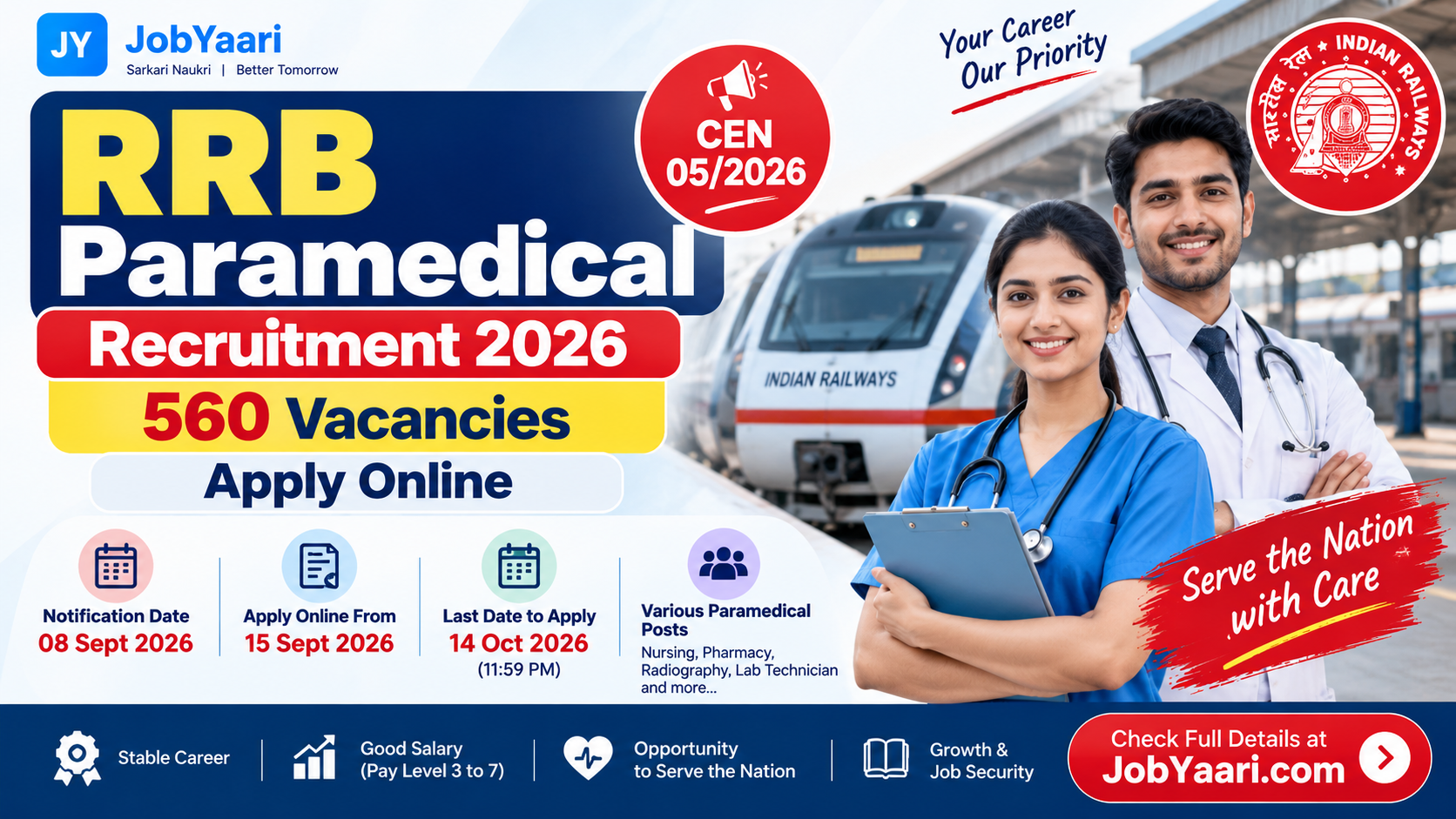 RRB Paramedical Recruitment 2026 – 560 Vacancies