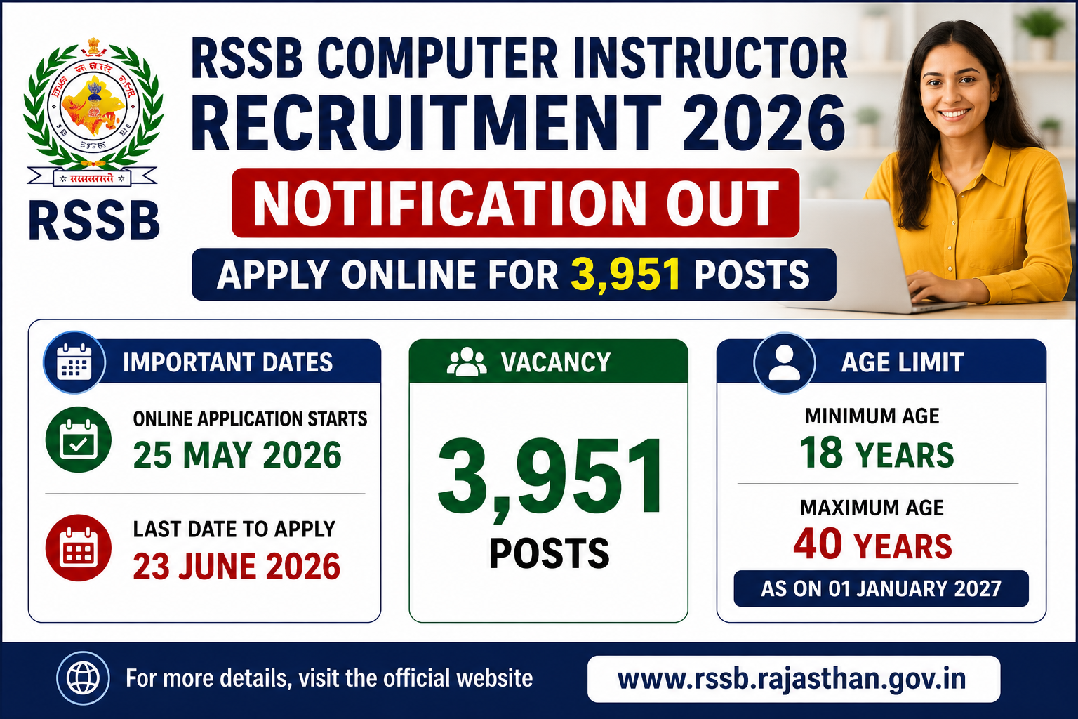 RSSB Computer Instructor Recruitment 2026 Notification Out for 3,951 Posts – Apply Online