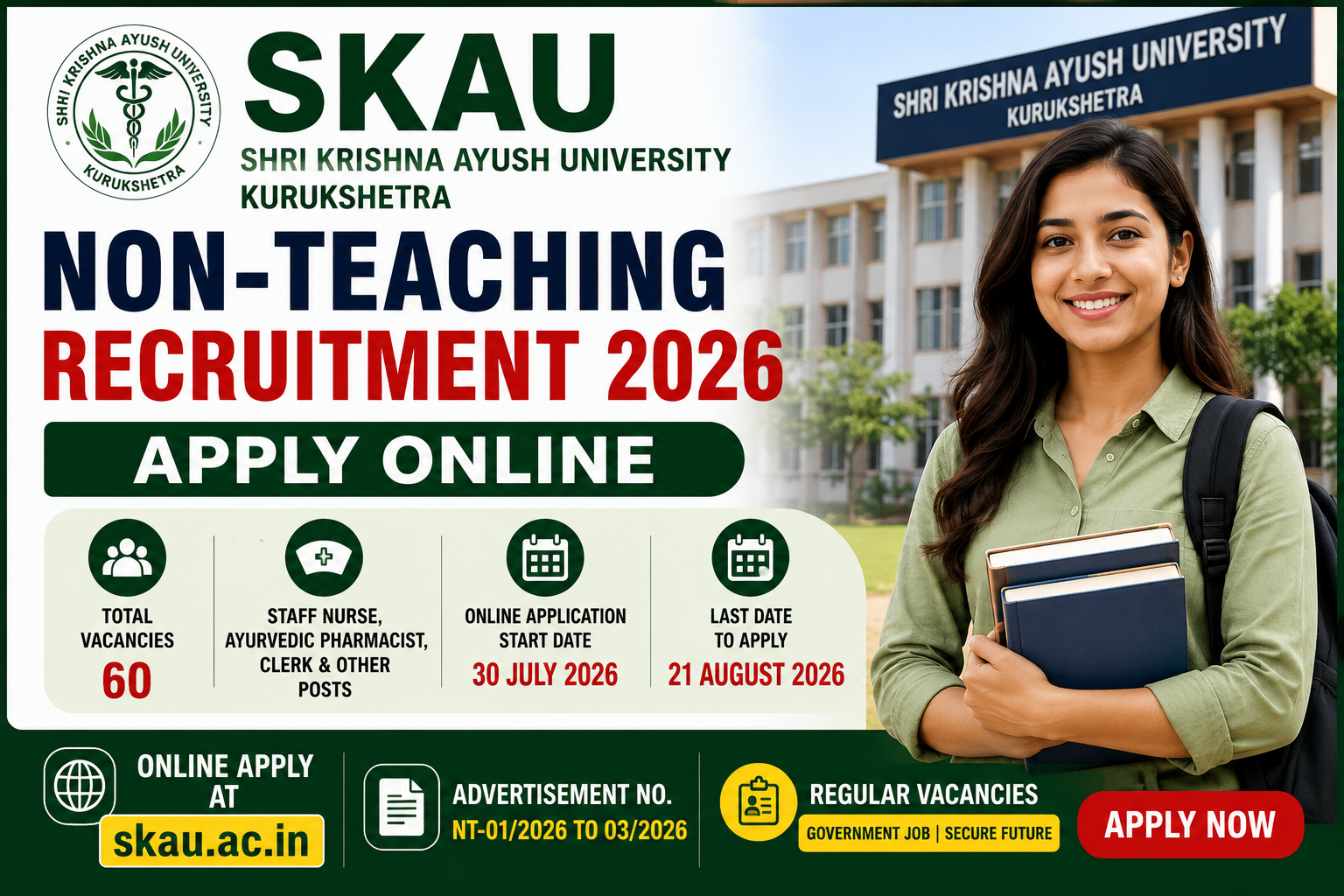 SKAU Kurukshetra Non-Teaching Recruitment 2026 Apply Online