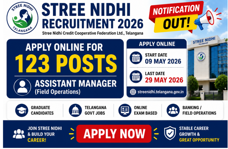 Stree Nidhi Assistant Manager Recruitment 2026 Notification Out - Apply Online for 123 Posts