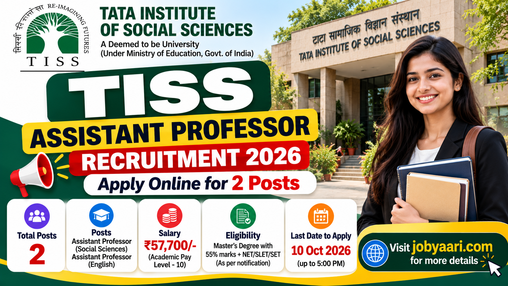 TISS Assistant Professor Recruitment 2026: Apply Online for 2 Posts