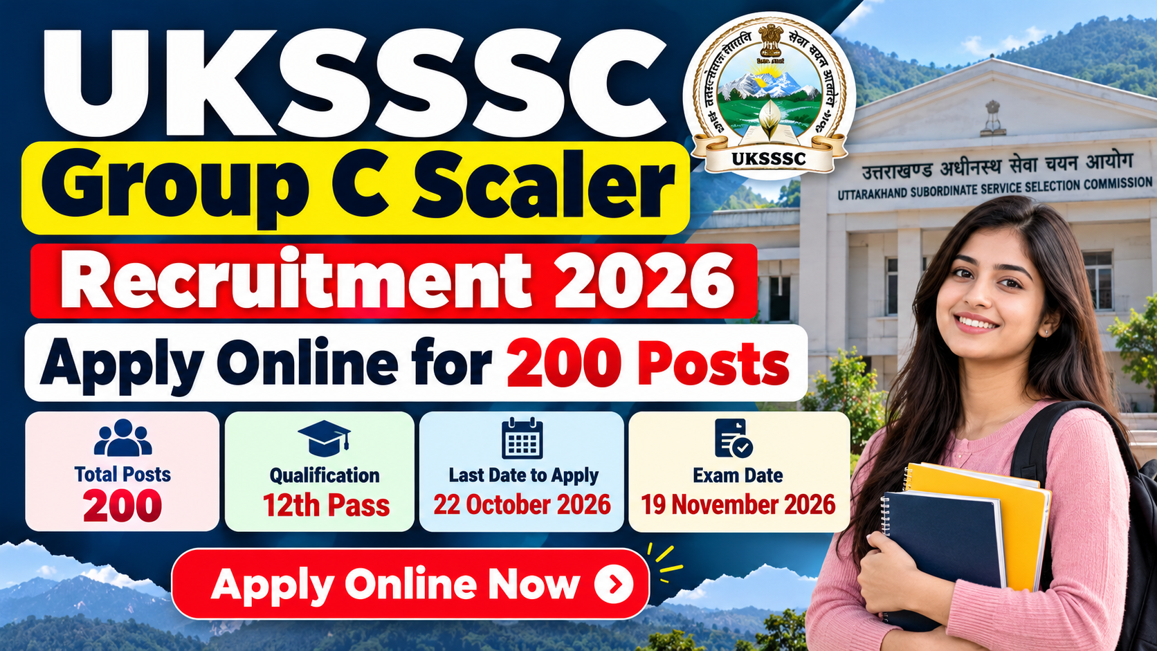 UKSSSC Group C Scaler Recruitment 2026: Apply Online for 200 Posts