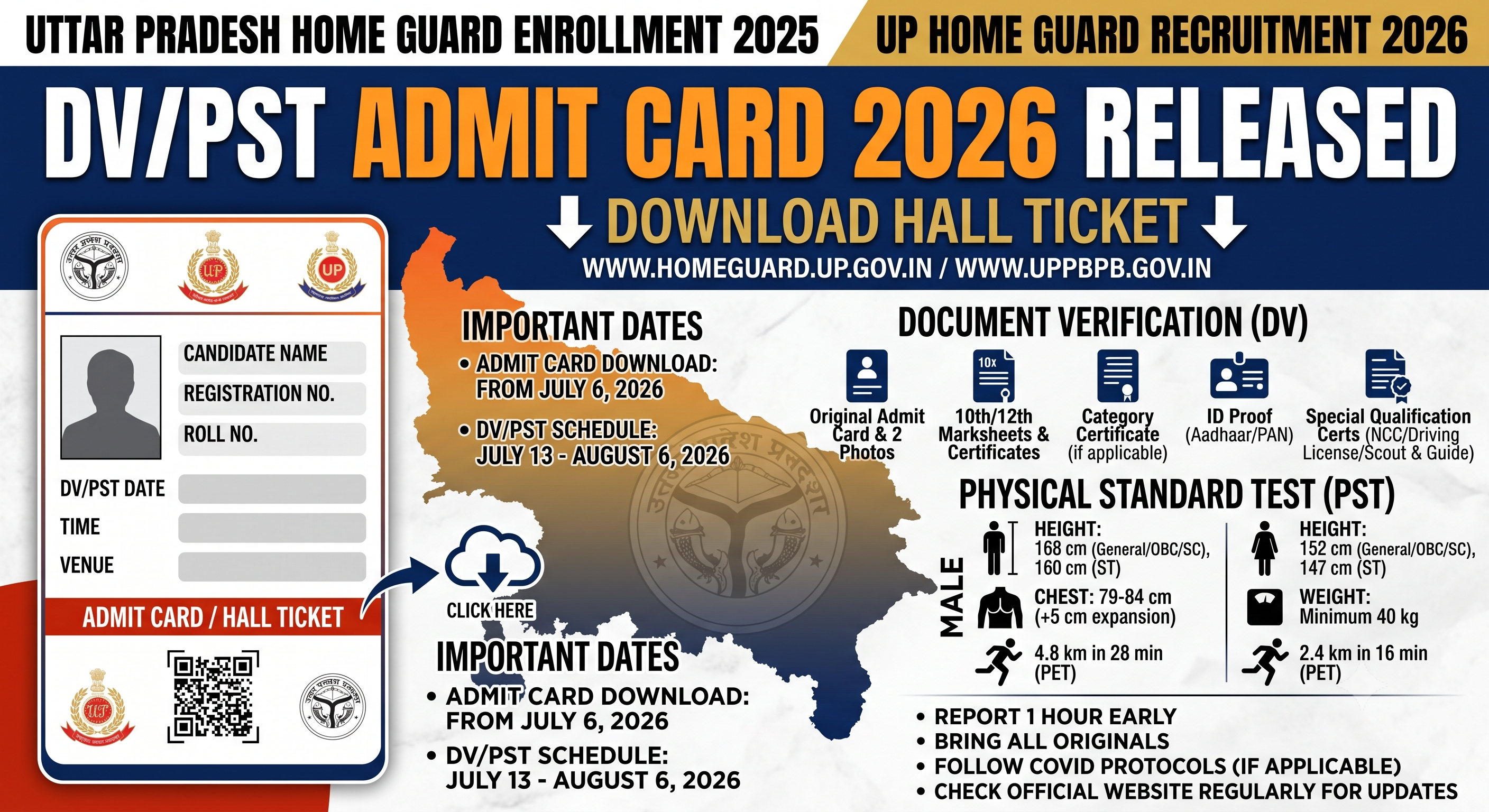 UP Home Guard DV PST Admit Card 2026 Out – Download Now