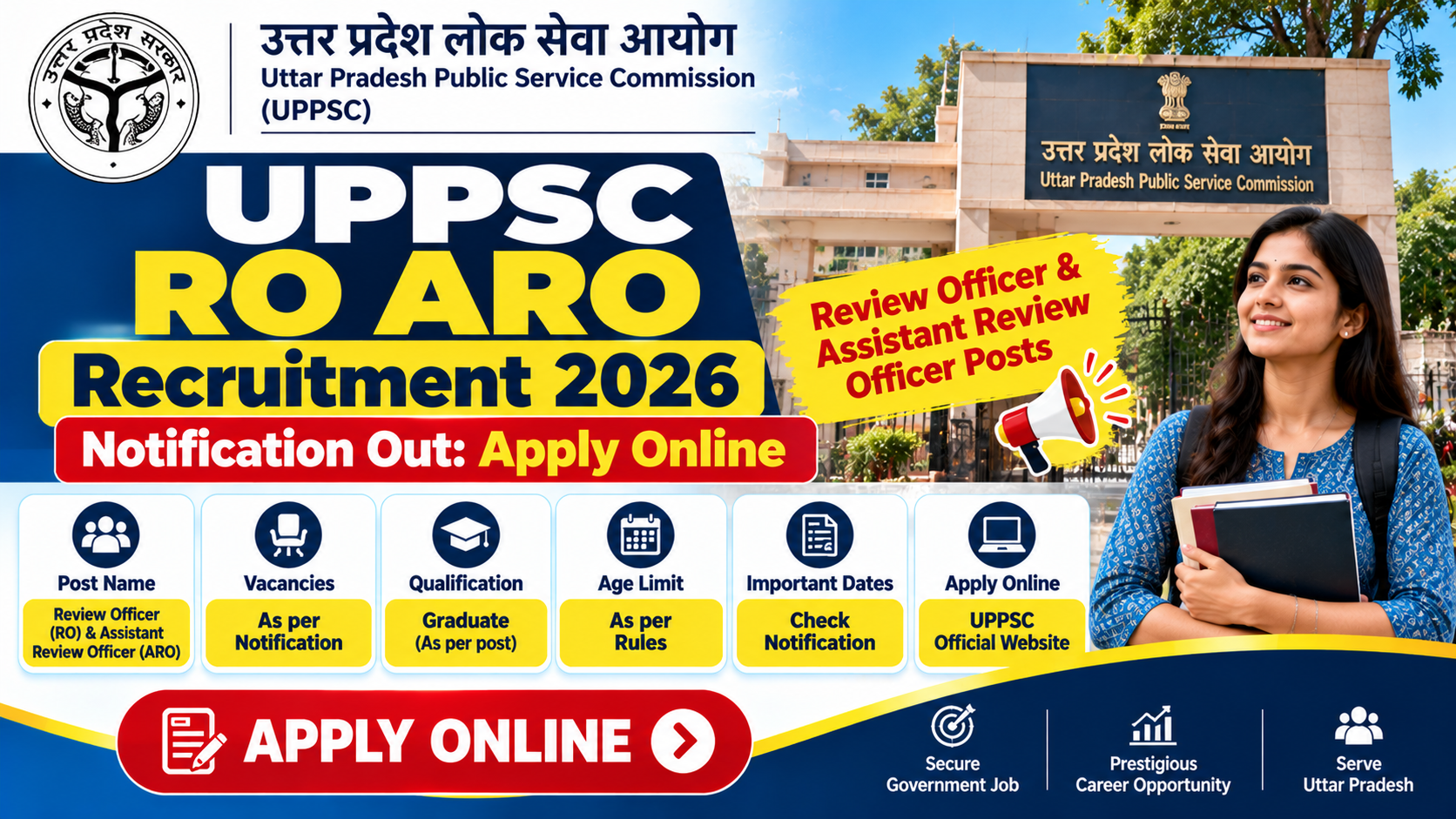 UPPSC RO ARO Recruitment 2026 Notification Out: Apply Online