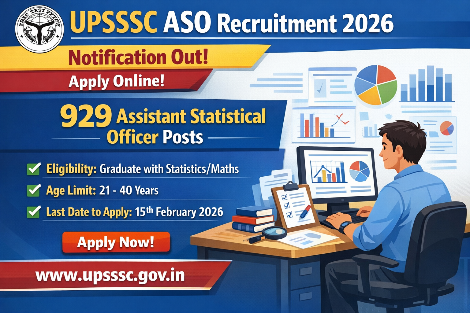 UPSSSC ASO Recruitment 2026 Notification Out – Apply Online for 929 Assistant Statistical Officer Po