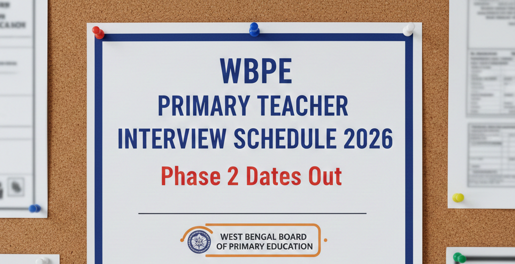WBBPE Primary Teacher Interview Schedule 2026 Released – Phase 2 Dates Out